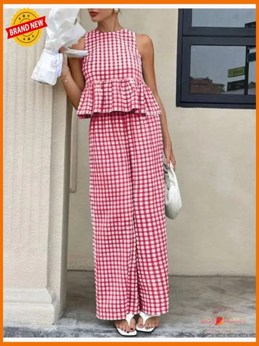 Women's 2 Piece Lounge Set Tank Top Wide Leg Pants Matching Set